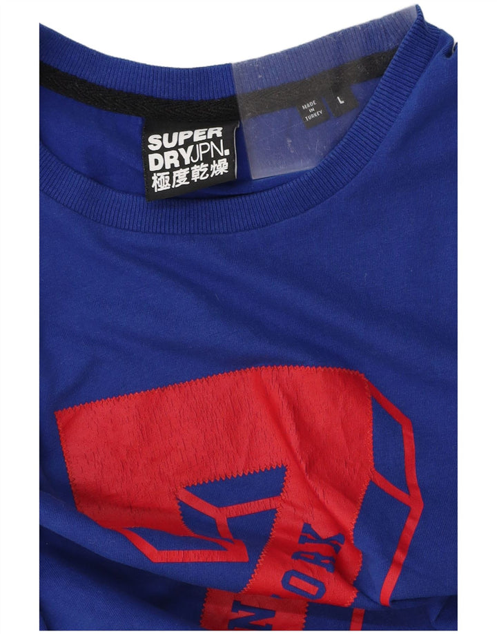 SUPERDRY Mens Graphic T-Shirt Top Large Blue