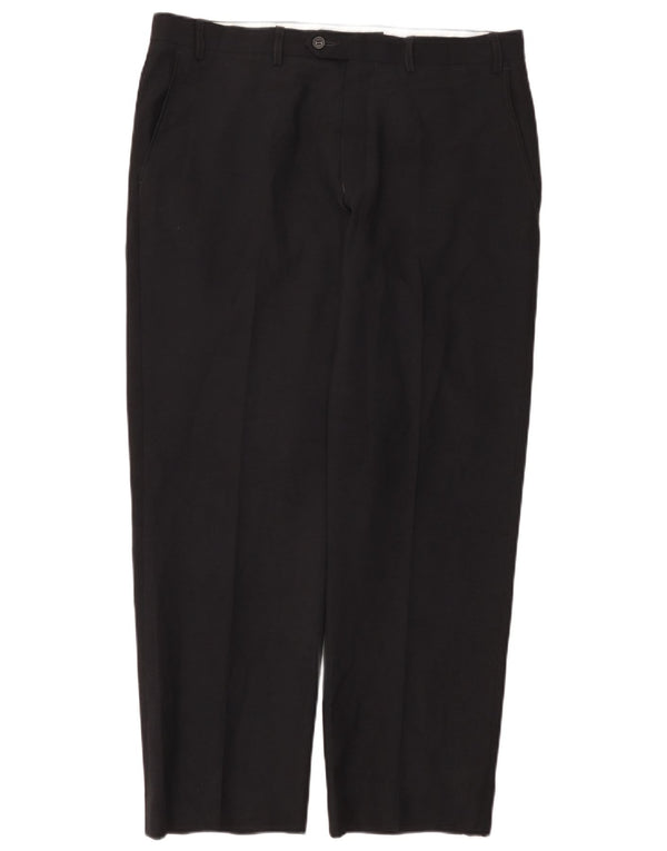 Marks & Spencer Mens Tailored Straight Suit Trousers W36 L29 Navy Blue