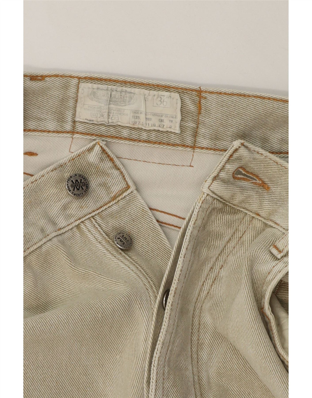 SPITFIRE Mens Straight Jeans  W36 L30 Beige Cotton Vintage Spitfire and Second-Hand Spitfire from Messina Hembry 