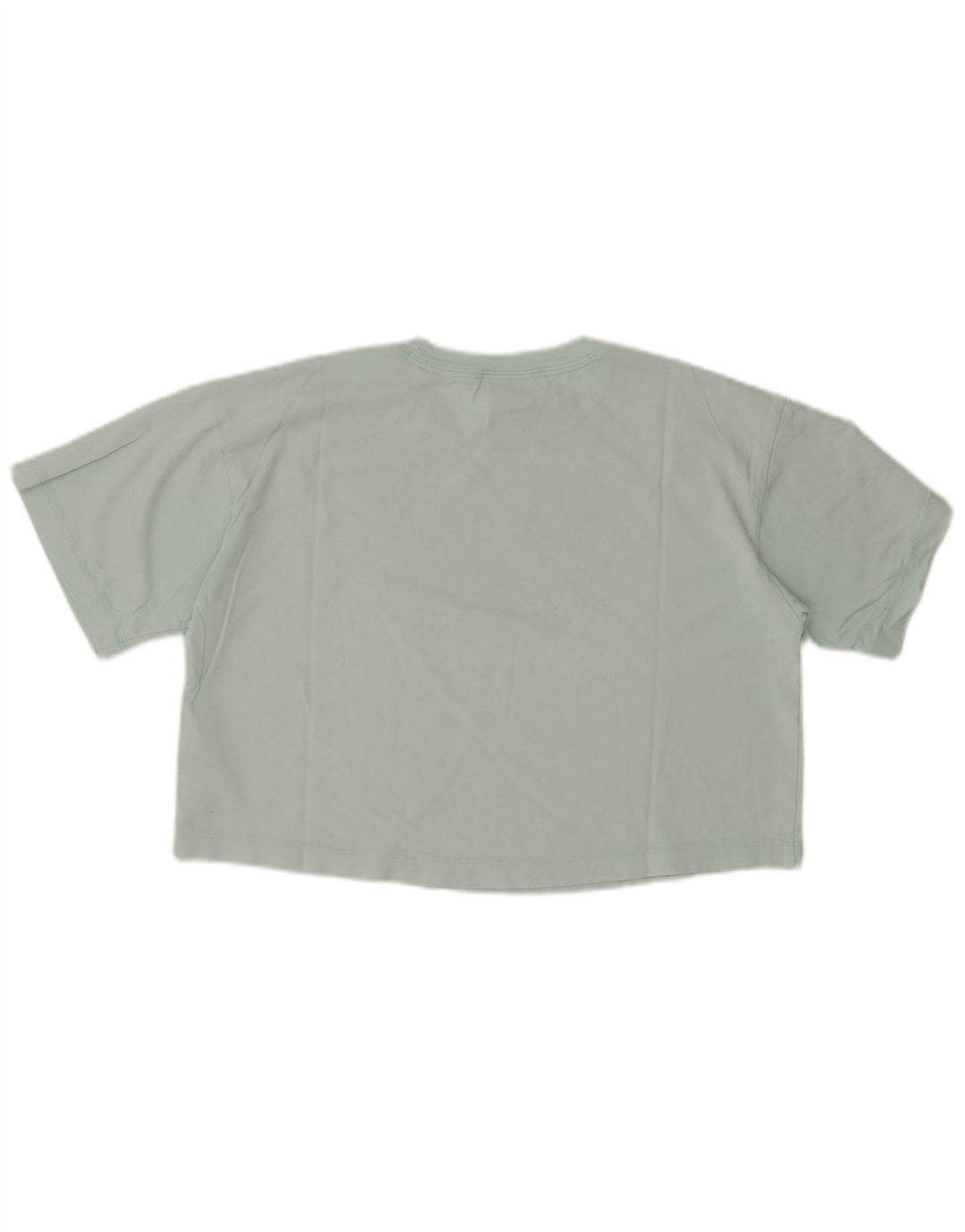 CHAMPION Womens Crop Graphic T-Shirt Top UK 14 Medium Turquoise Cotton