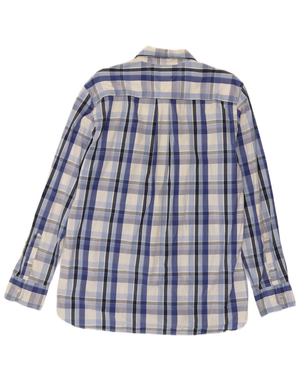 Tommy Hilfiger Mens Custom Fit Shirt Size 16 1/2 17 Large Blue Check Cotton
