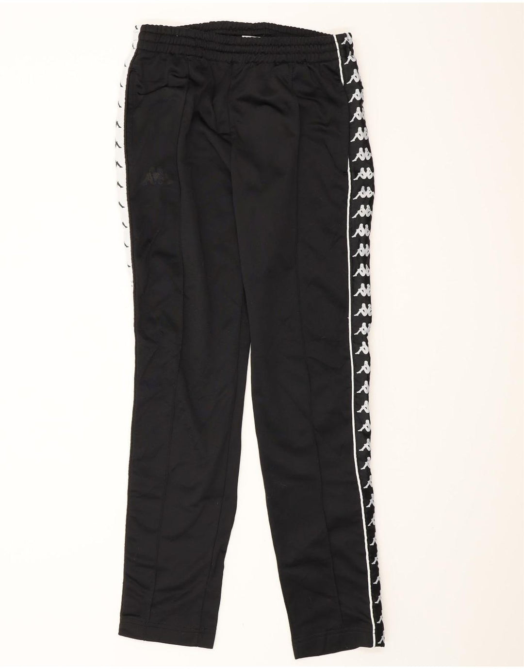 Kappa Mens Graphic Tracksuit Trousers Small  Black Polyester