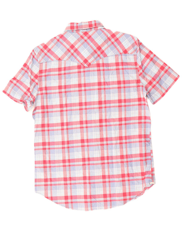 Levi's Mens Slim Fit Short Sleeve Shirt Medium Red Check Cotton