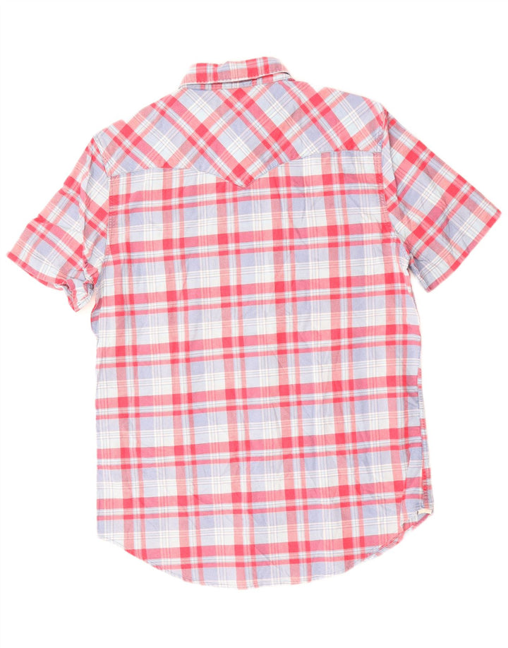 Levi's Mens Slim Fit Short Sleeve Shirt Medium Red Check Cotton