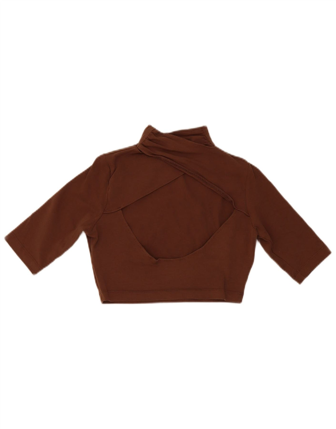 Puma Womens Crop Top UK 10 Small Brown Cotton