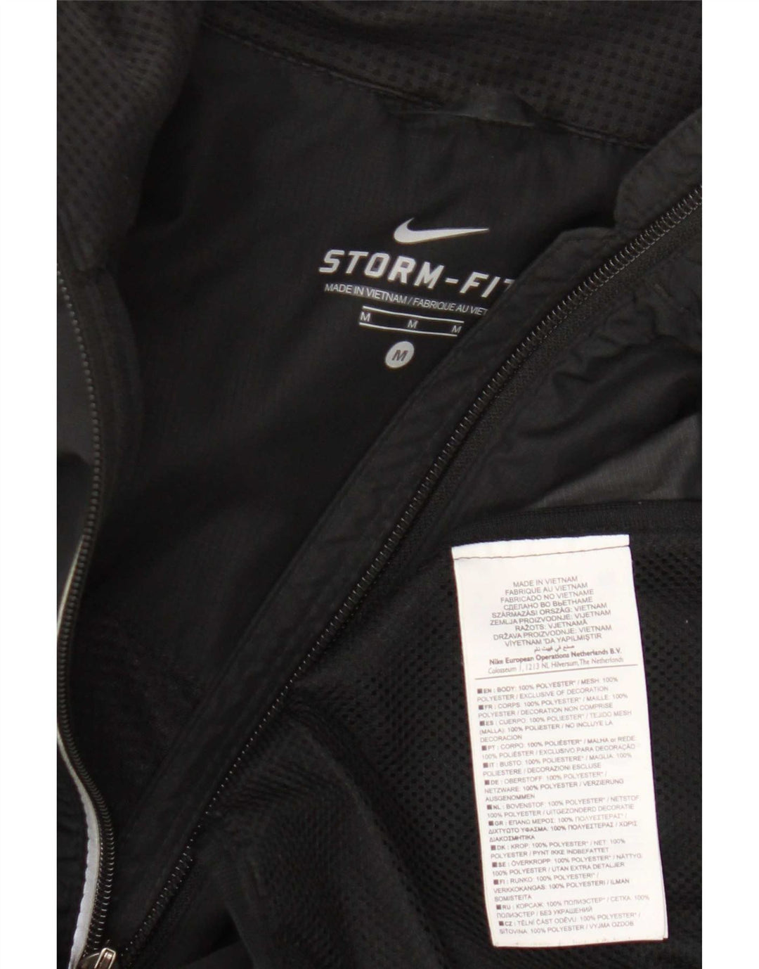 Nike Womens Storm-Fit Tracksuit Top Jacket UK 12 Medium Black Polyester