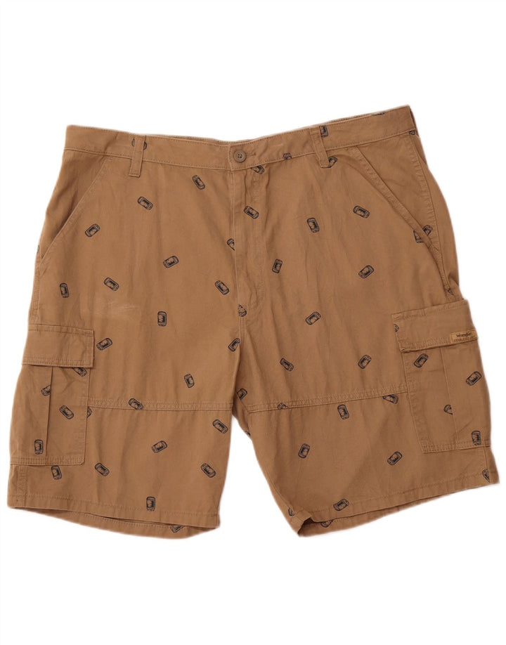 WRANGLER Mens Graphic Cargo Shorts W40 XL Brown Cotton