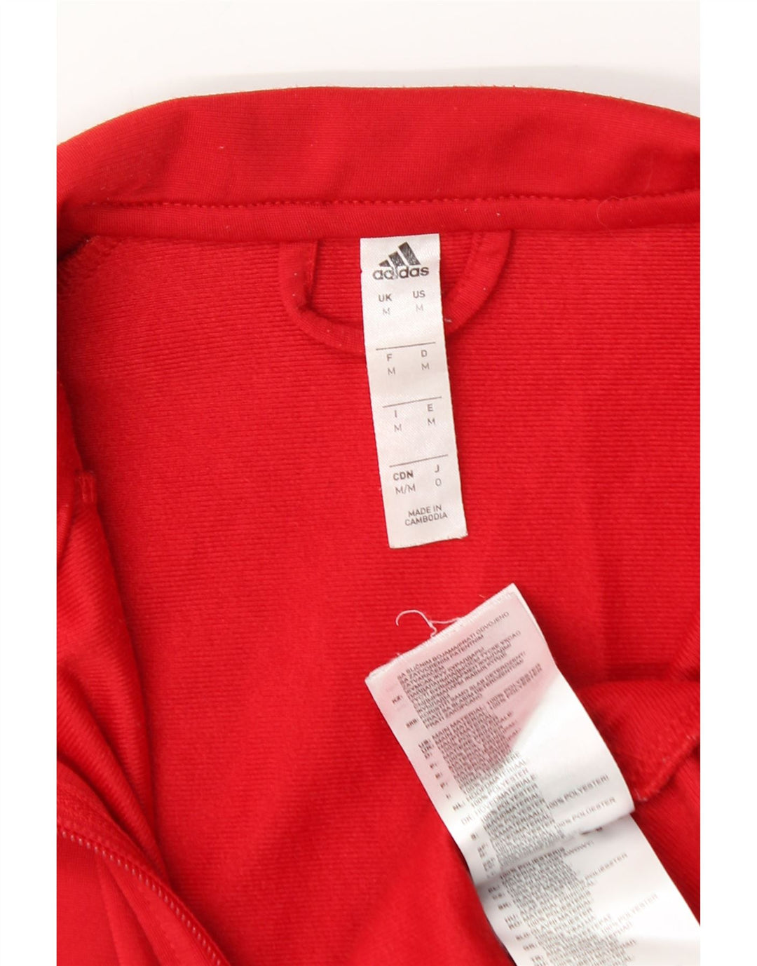 Adidas Mens Tracksuit Top Jacket Medium Red Polyester