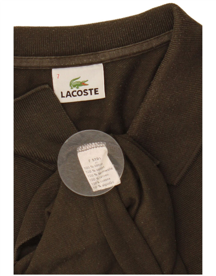 LACOSTE Mens Polo Shirt Size 7 2XL Khaki Cotton