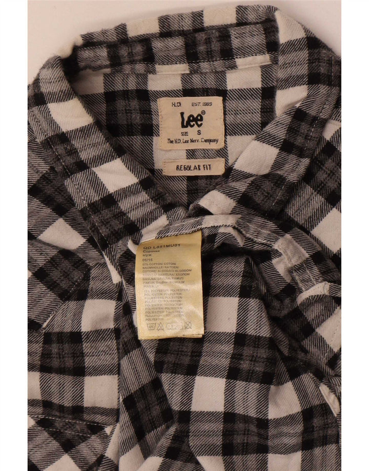 Lee Mens Regular Fit Flannel Shirt Small Black Check Cotton