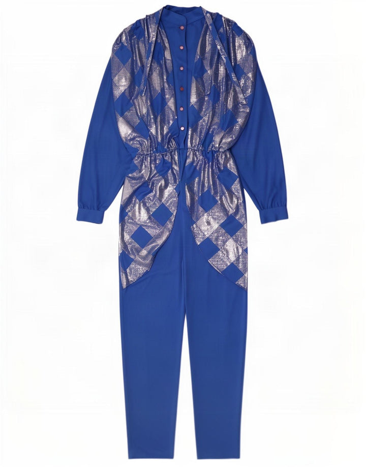 Anna Lugli Womens Jumpsuit IT 42 Medium Blue Geometric Polyester
