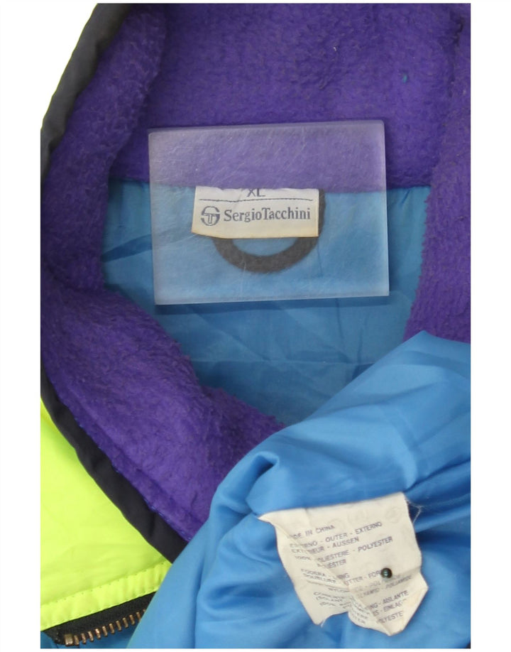 Sergio Tacchini Mens Ski Jacket UK 42 XL Navy Blue Colourblock Polyester