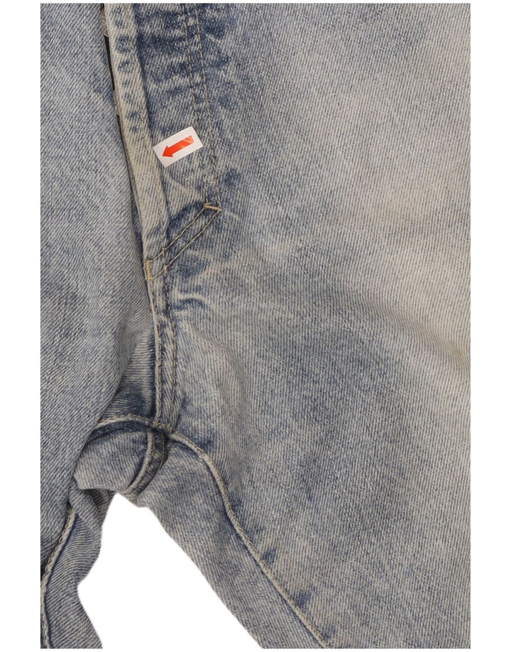 VERSACE Mens Distressed Straight Jeans W34 L33 Blue Cotton