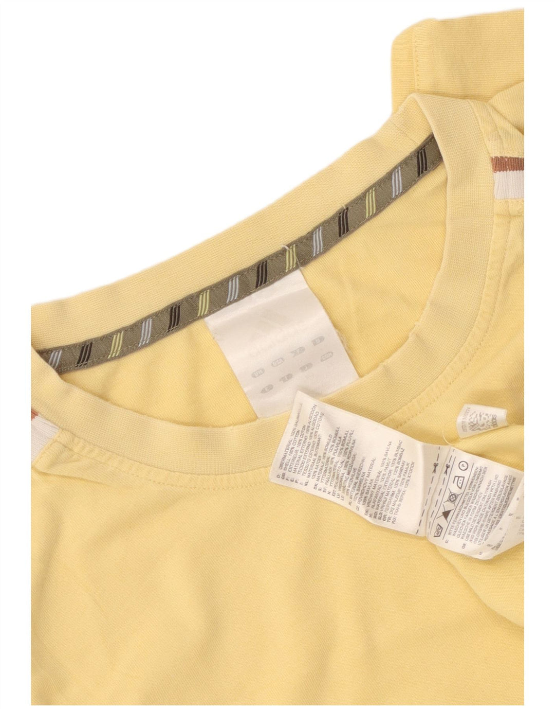 Adidas Mens T-Shirt Top Large Yellow Cotton