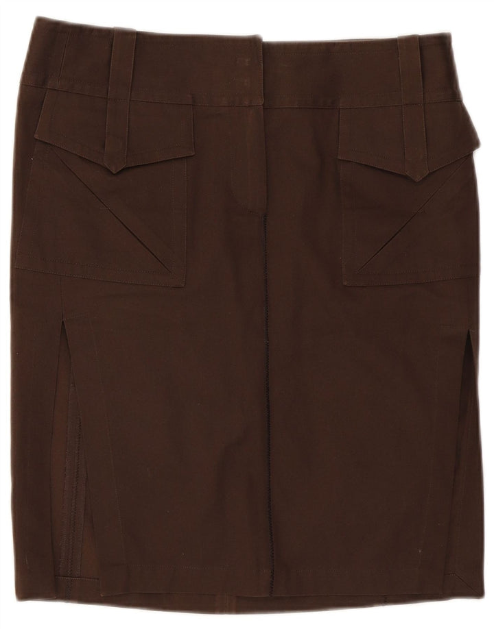 CNC Costume National Womens Cargo Skirt IT 42 Medium W30 Brown Cotton