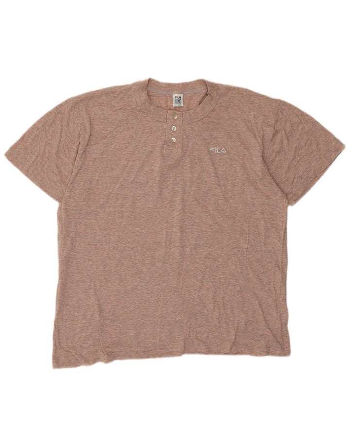 FILA Mens T-Shirt Top Large Pink Flecked