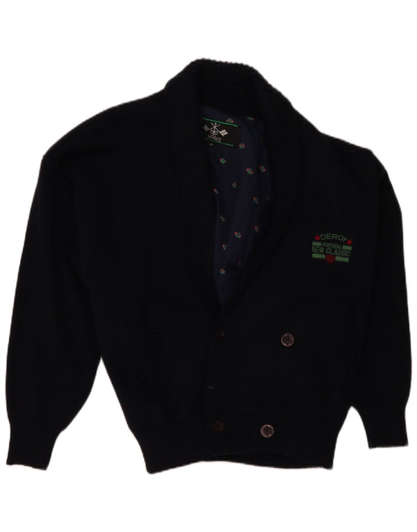 VINTAGE Mens Cardigan Sweater IT 50 Medium Navy Blue Wool