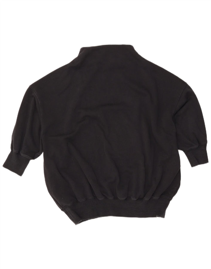 NIKE Womens 3/4 Sleeve Oversized Sweatshirt Jumper UK 10 Small Black