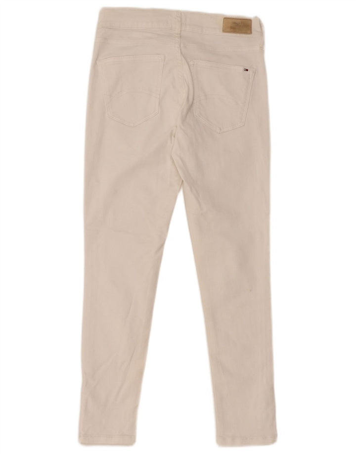 TOMMY HILFIGER Womens Mid Rise Skinny Jeans W25 L25 White Cotton