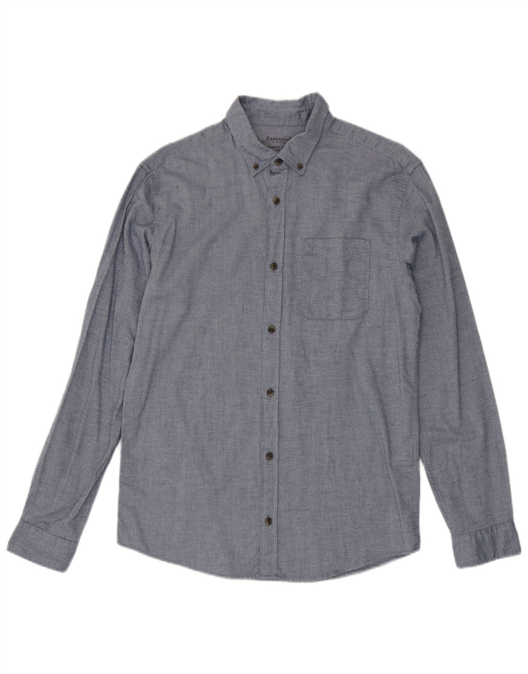 Jack & Jones Mens Flannel Shirt Large Blue Herringbone Cotton