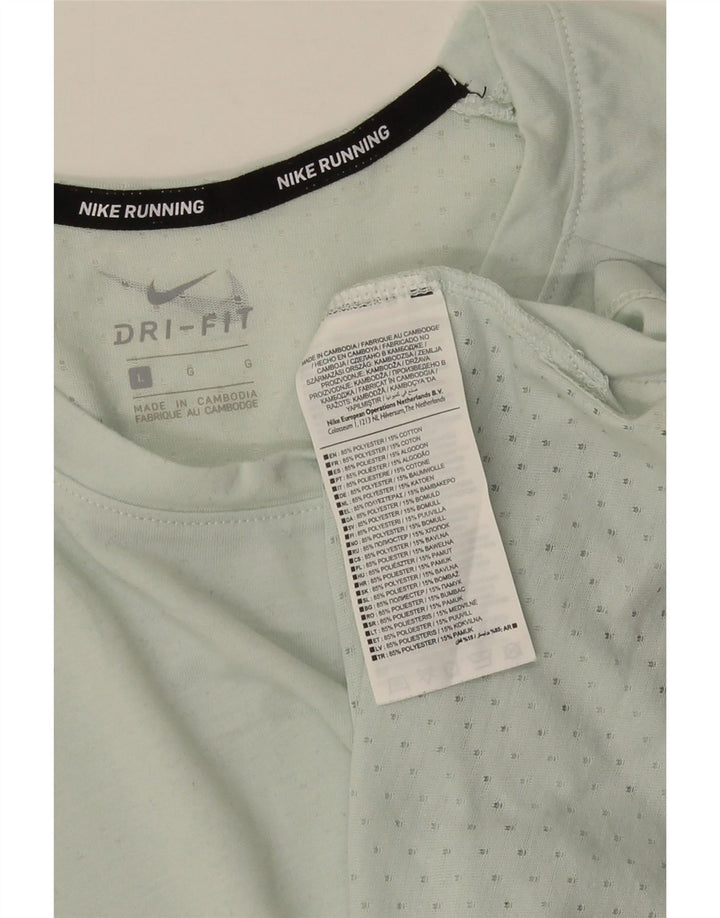NIKE Mens Dri Fit T-Shirt Top Large Green Polyester