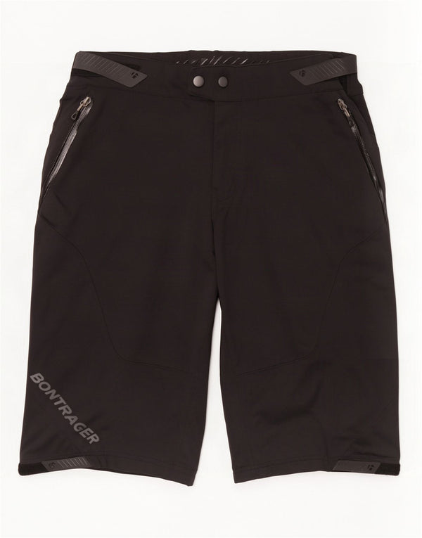 Mens Graphic Hiking Cargo Shorts W32 Medium Black Polyester