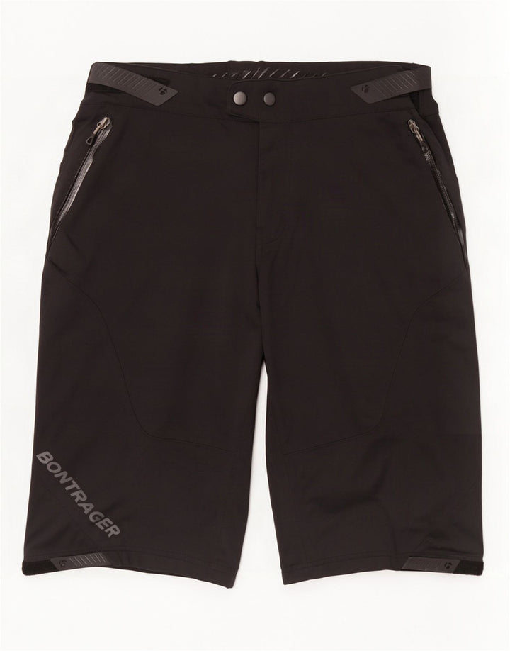 Mens Graphic Hiking Cargo Shorts W32 Medium Black Polyester