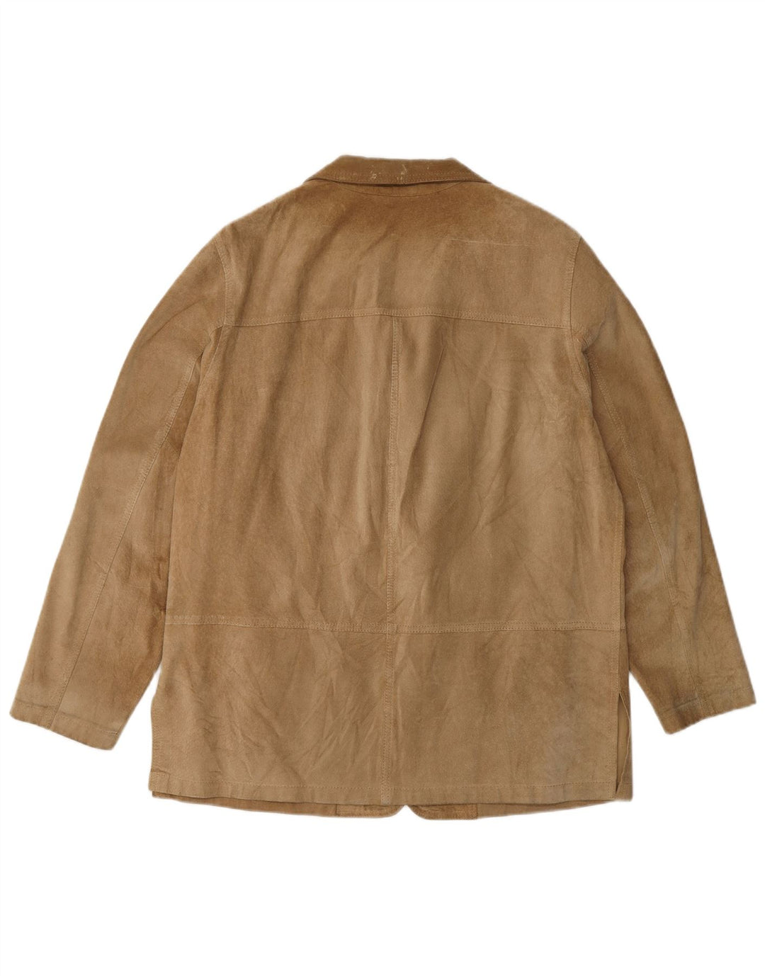 Vintage Womens Suede Jacket IT 42 Medium Beige Leather