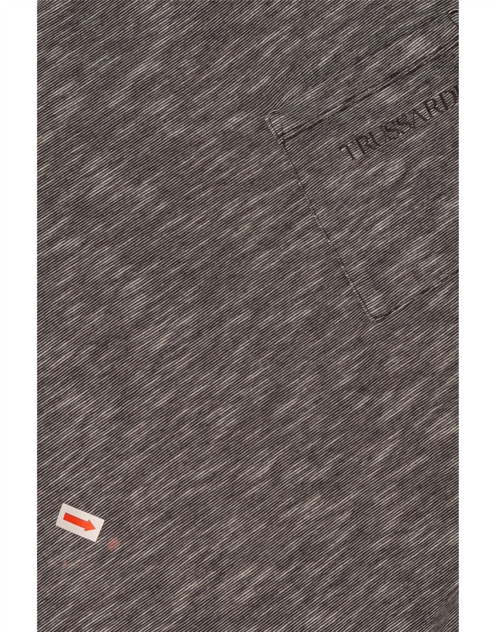 TRUSSARDI Mens T-Shirt Small Grey Flecked Cotton