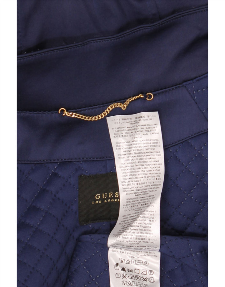 GUESS Womens Oversized Hooded Parka Jacket UK 12 Medium Navy Blue