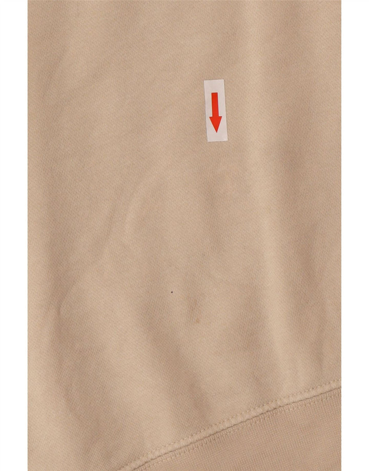 Nike Womens Oversized Hoodie Jumper UK 14 Medium Beige Cotton