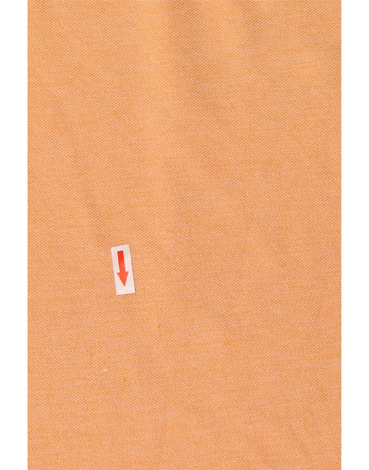 Lacoste Mens Polo Shirt Size 4 Medium Orange Colourblock Cotton