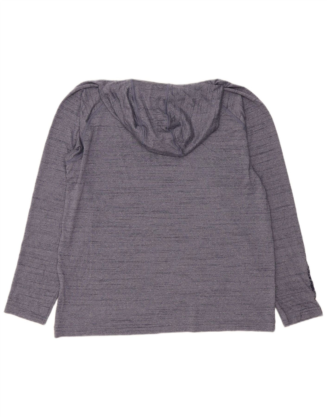 UNDER ARMOUR Mens Heat Gear Hooded Top Long Sleeve Large Navy Blue Flecked