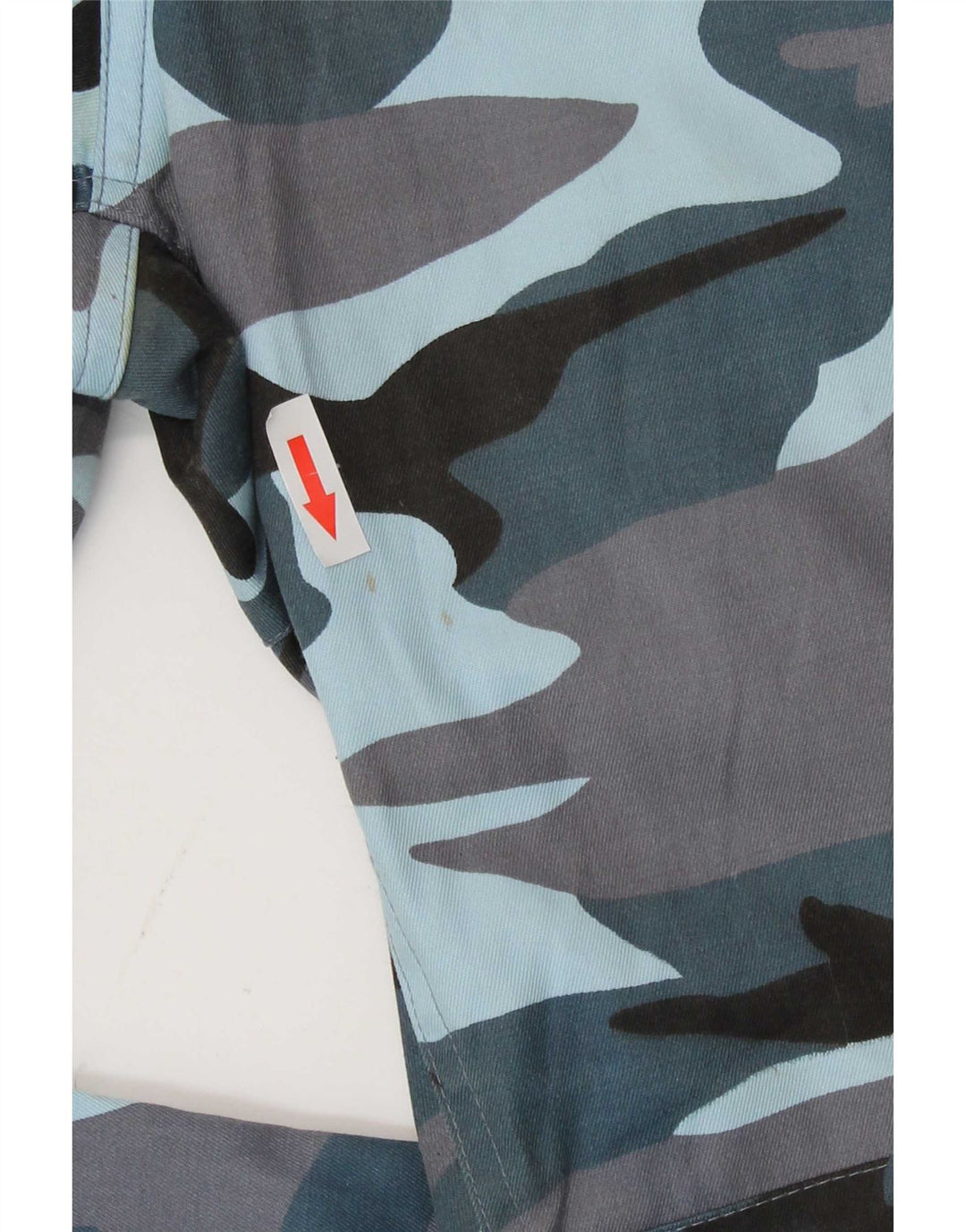 Vintage Mens Regular Fit Cargo Trousers W30 L32 Blue Camouflage Polyester