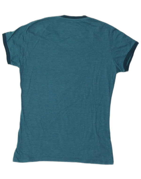 HARD ROCK CAFE Womens Nice Graphic T-Shirt Top UK 14 Large Blue Cotton