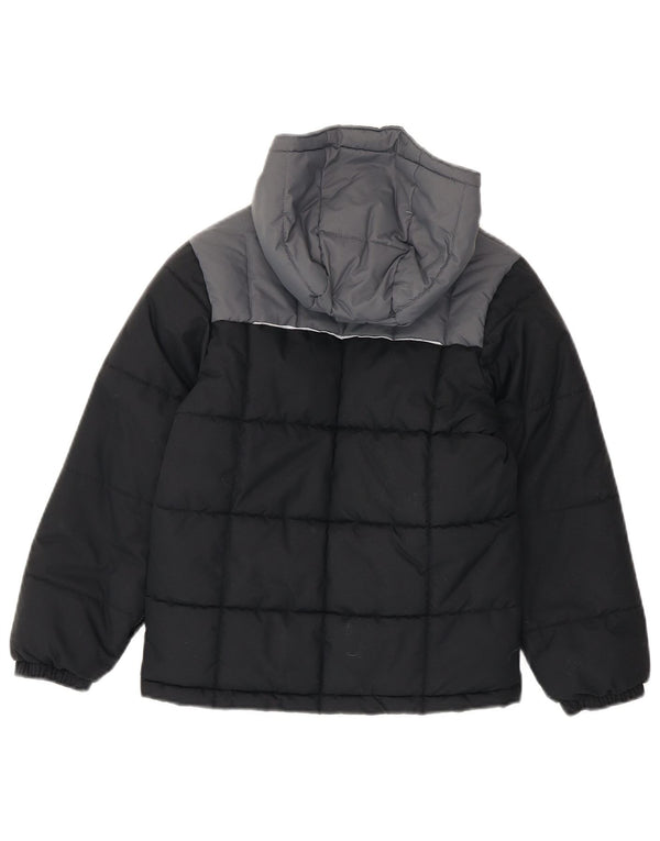 Columbia Boys Hooded Padded Jacket 7-8 Years Small  Black Colourblock Nylon