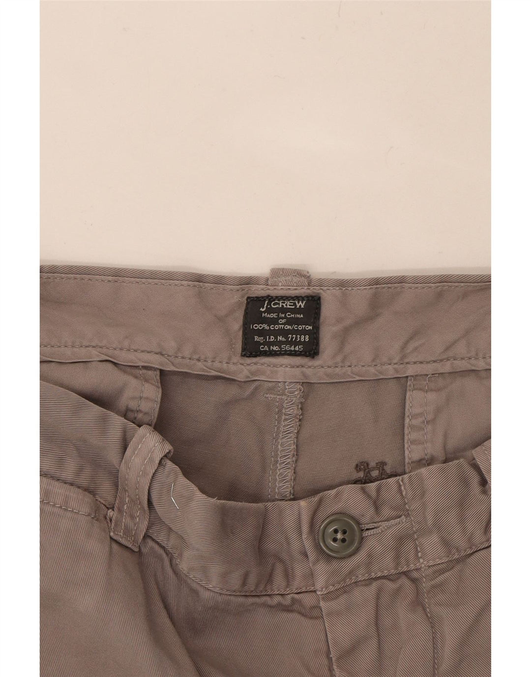 J. CREW Mens Graphic Chino Shorts W35 Large Grey Vintage J. Crew and Second-Hand J. Crew from Messina Hembry 