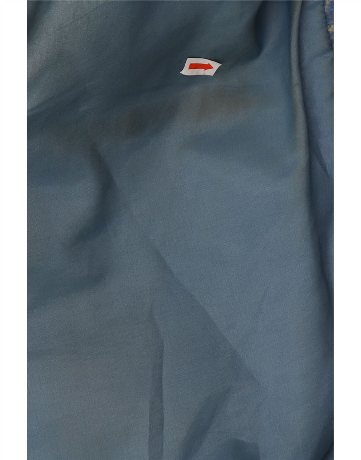 VINTAGE Womens Loose Fit Windbreaker Coat UK 16 Large Blue Fair Isle