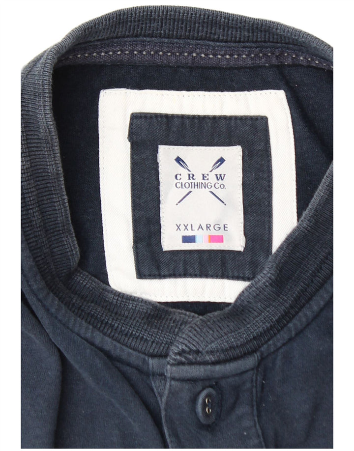 CREW CLOTHING Mens Polo Shirt 2XL Navy Blue Cotton