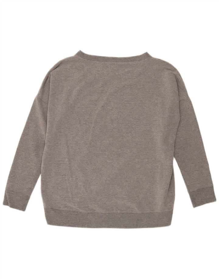 CONVERSE Womens Oversized Graphic Sweatshirt Jumper UK 10 Small Grey