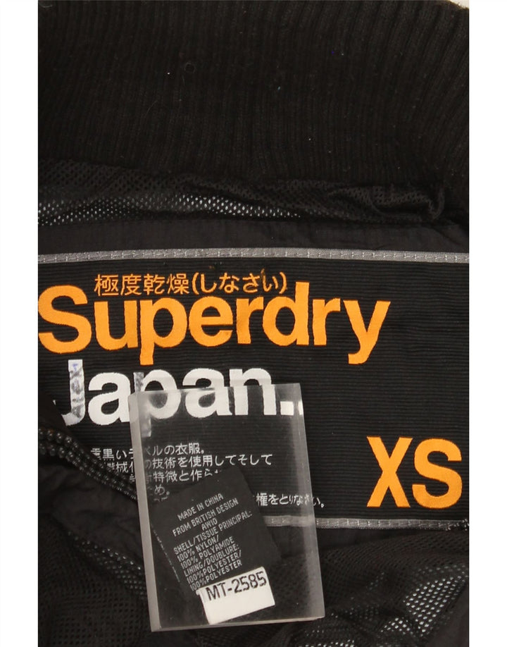 Superdry Womens Graphic Rain Jacket UK 6 XS Black Nylon