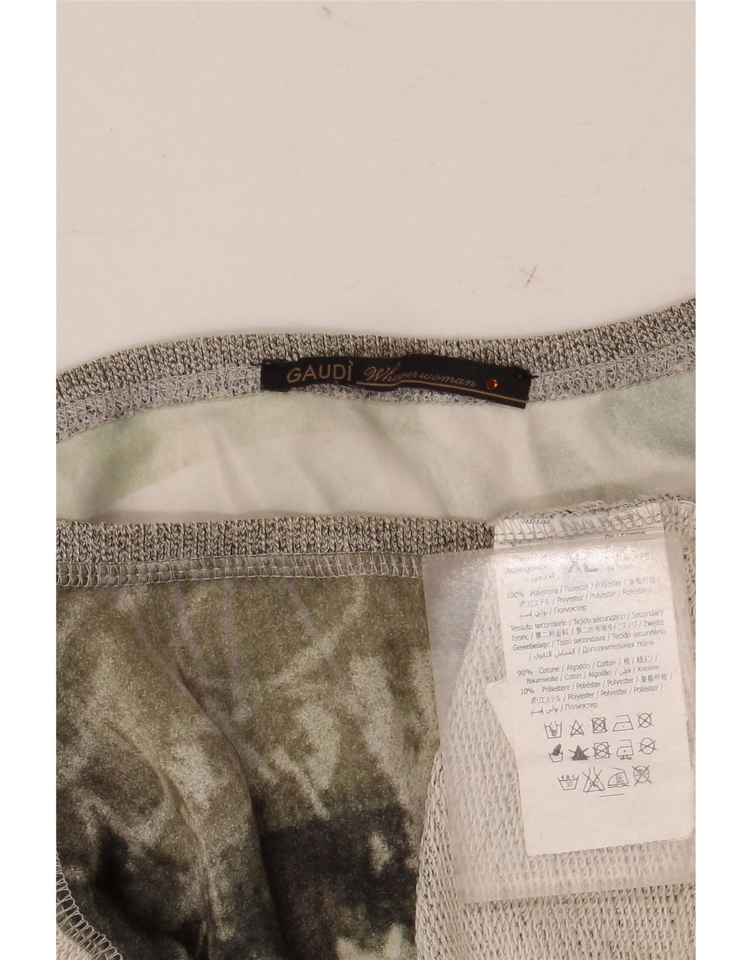 Gaudi Womens Graphic Blouse Top UK 18 XL Grey Colourblock Polyester