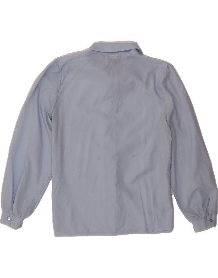 VINTAGE Womens Front Tie Shirt Blouse UK 16 Large Blue Vintage Vintage and Second-Hand Vintage from Messina Hembry 