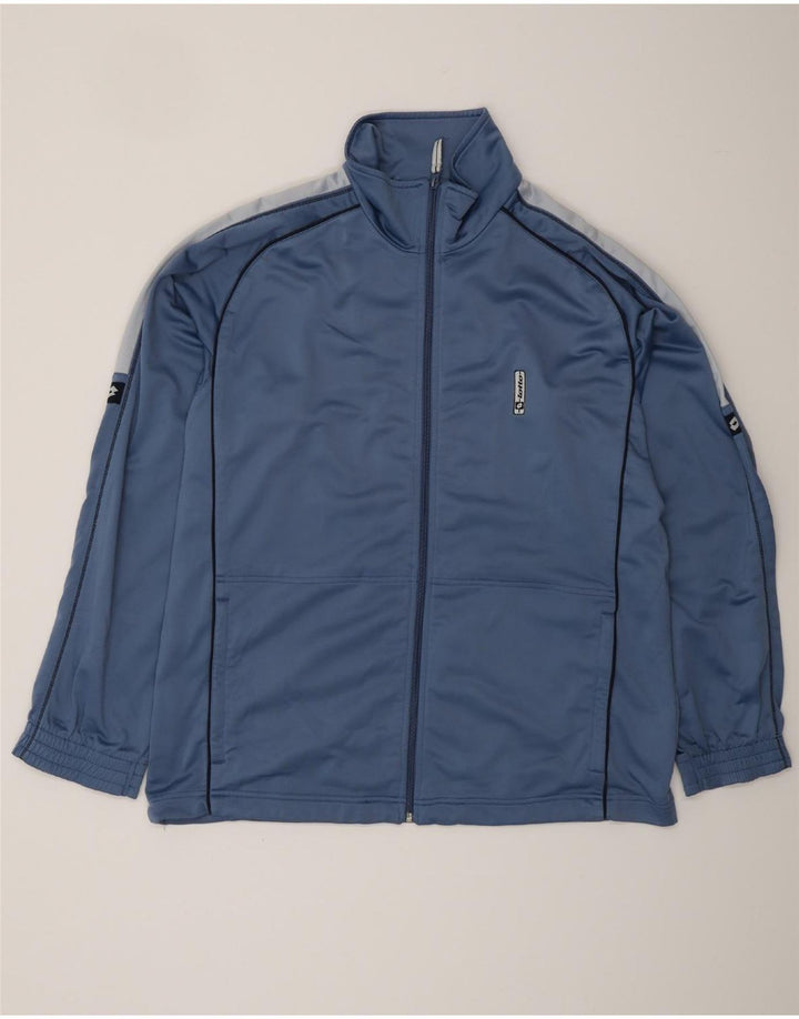LOTTO Mens Tracksuit Top Jacket XL Blue Colourblock Polyester