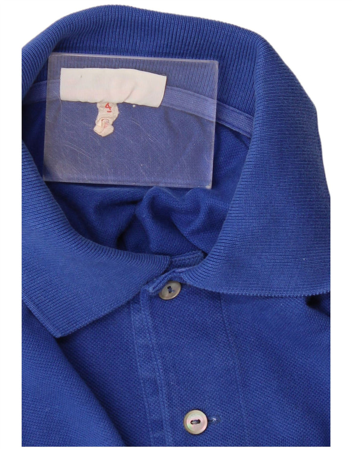 LACOSTE Mens Polo Shirt Size 4 Medium Blue Cotton