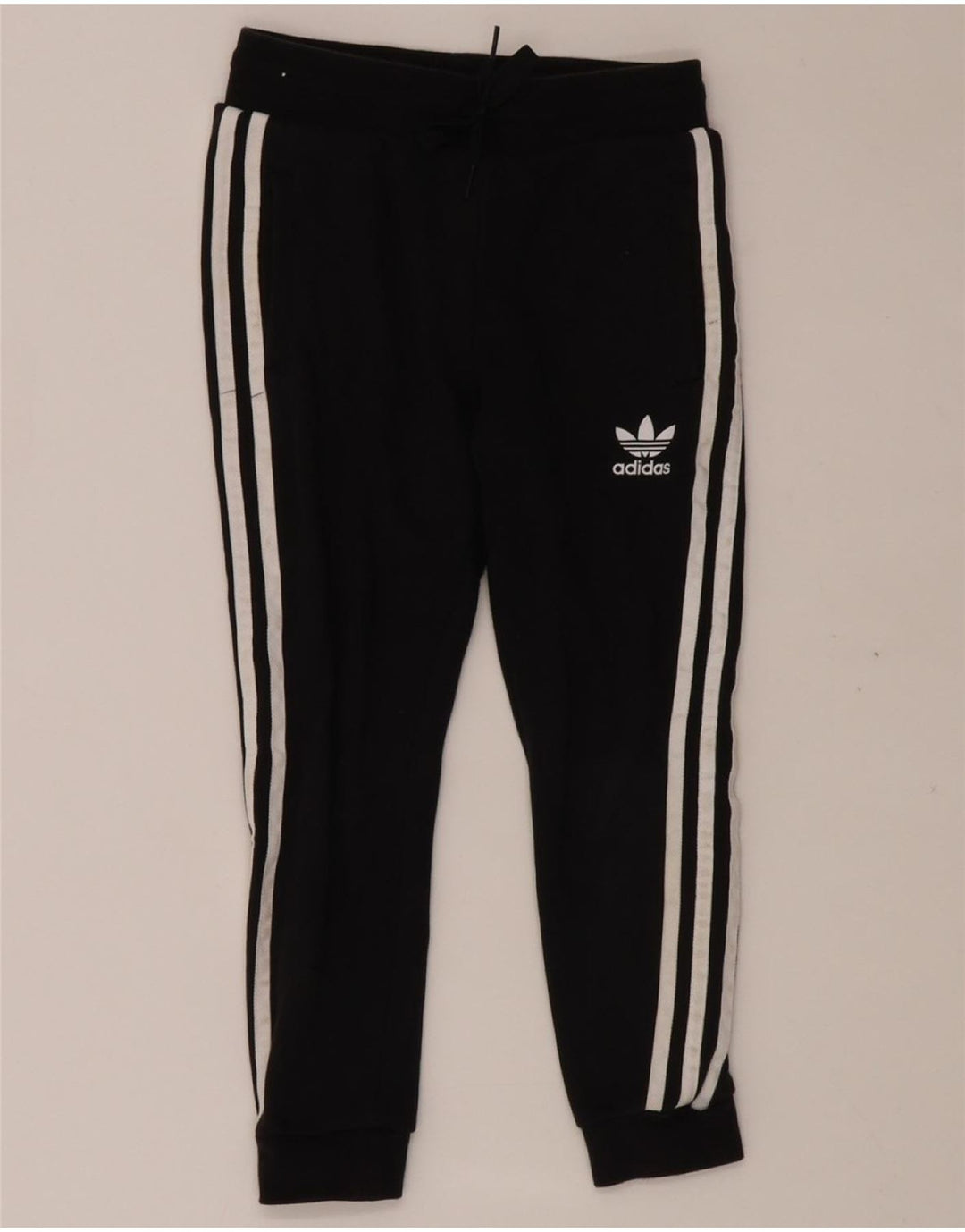 ADIDAS Boys Tracksuit Trousers Joggers 7-8 Years Black Cotton
