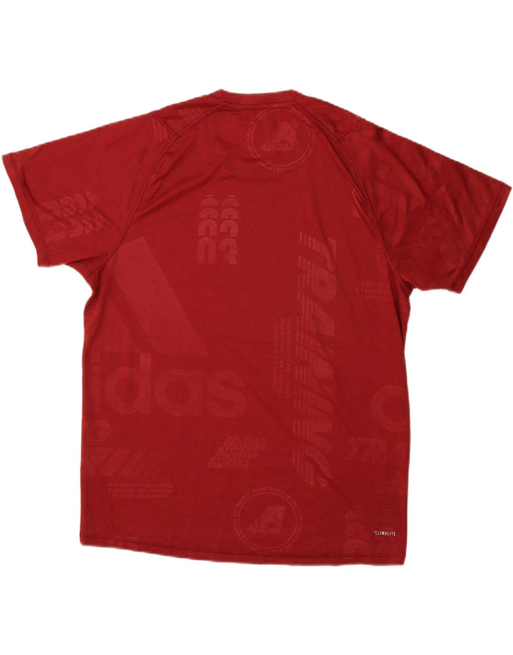 ADIDAS Mens Climalite Graphic T-Shirt Top Large Burgundy