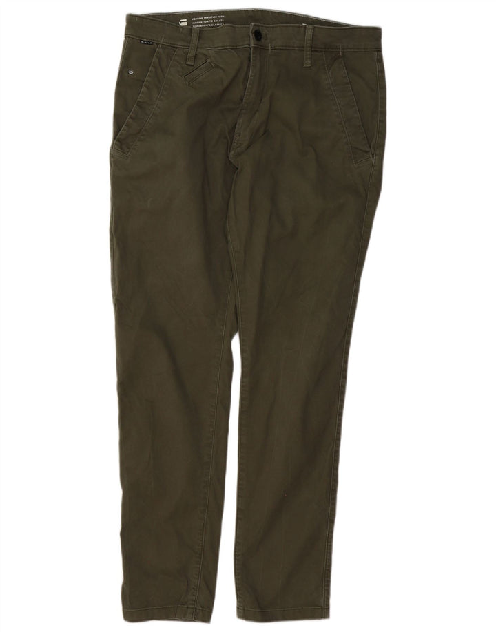 G-STAR Mens Slim Fit Chino Trousers W34 L30 Khaki Cotton