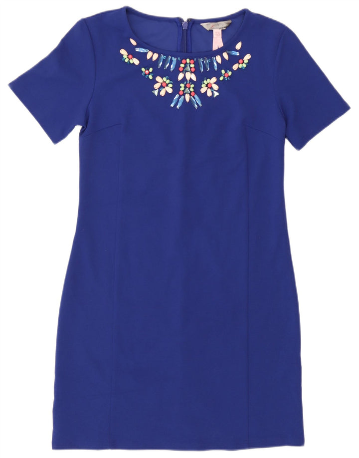 Lipsy Womens Sheath Dress UK 10 Small Blue Polyester
