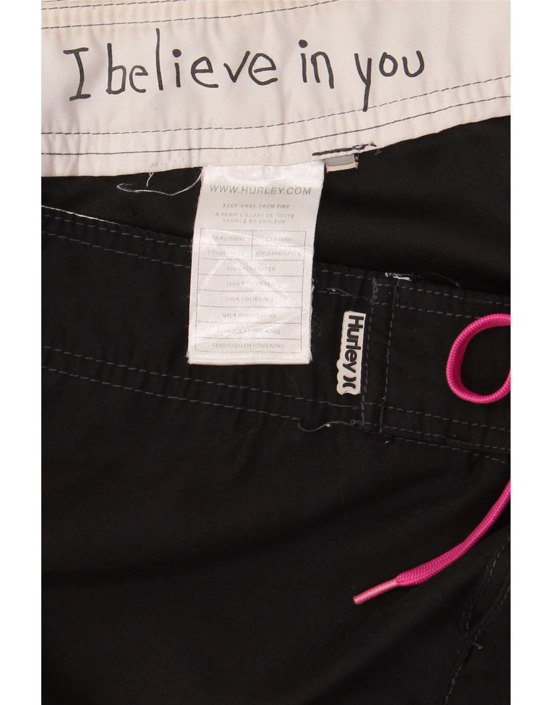 HURLEY Mens Graphic Swimming Shorts Large Black Polyester